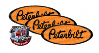 Solid Orange and Black Peterbilt Emblem Skins