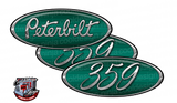 Dark Green and Chrome 359 Peterbilt Emblem Skins