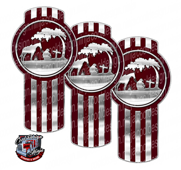 Burgundy Cowboy Cross Kenworth Emblem Skin