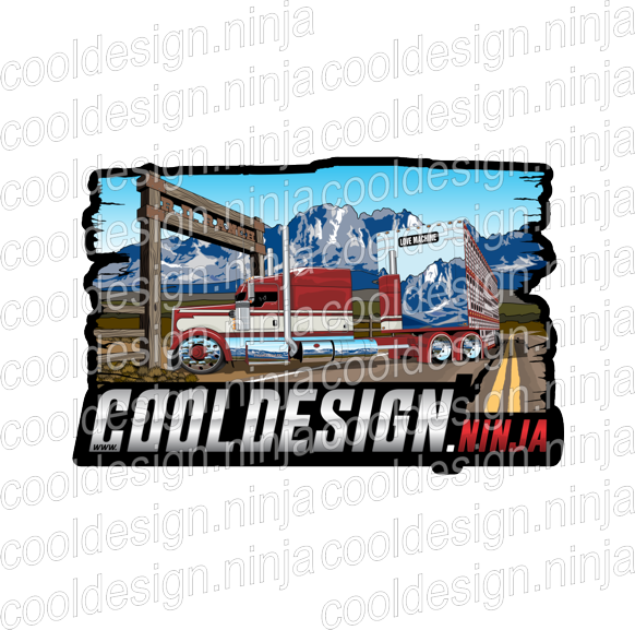 Cool Design Ninja Mountain Badge - Dumb Beer Fridge Decal