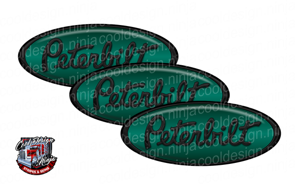 Dark Green and Black Peterbilt Emblem Skins