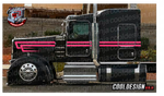 Hot Pink Metallic Woods Overhook Kenworth W9 Stripe Kit