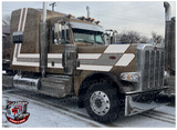 White and Brown Western Chicago Skyhook Peterbilt Stripe Kit