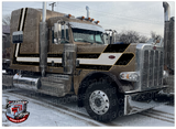 White and Brown Western Chicago Skyhook Peterbilt Stripe Kit