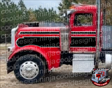 379/389 Black and Grey Seminole Peterbilt Stripe Kit
