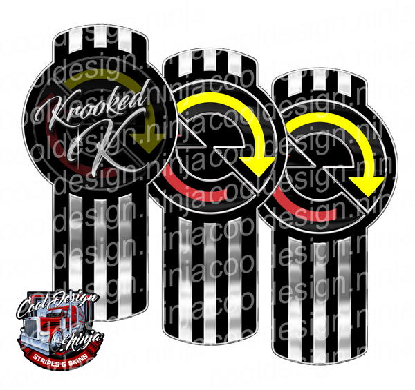 Black and Chrome Krooked K Detroit Kenworth Emblem Skin