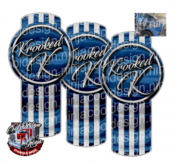 Blue and Silver Krooked K Kenworth Emblem Skins