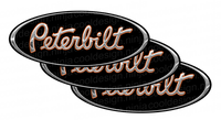 Orange Black Chrome Peterbilt Emblem Skins