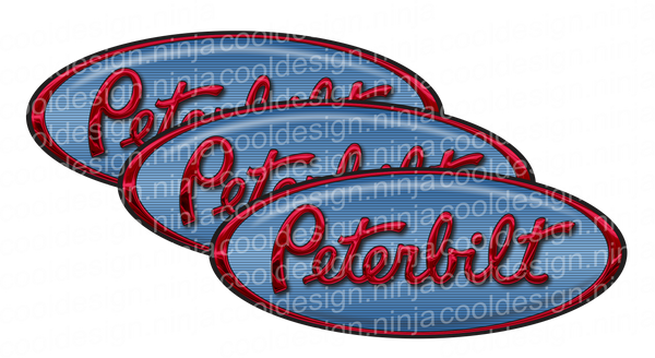 Pink and Blue Peterbilt Emblem Skins