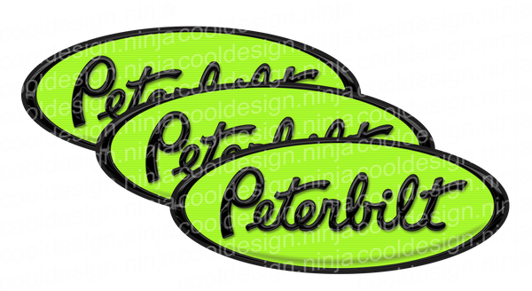 Chemical Green and Black Peterbilt Emblem Skins