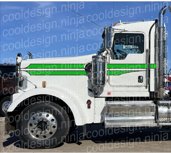 Hard Fadeoff Kenworth W9 Daycab Stripe Kit