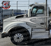 Silver Leaf Effect Classic Harpoon T880 Kenworth Truck Stripe