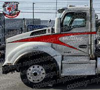 Silver Leaf Effect Classic Harpoon T880 Kenworth Truck Stripe