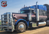 Silver Blue DW Overhook Peterbilt Stripe Kit