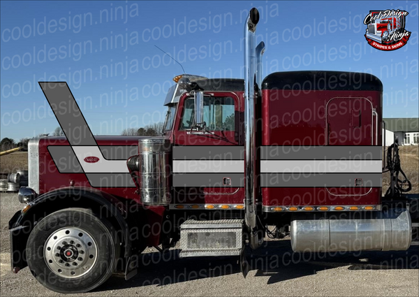 359 Short Hood Chicago Peterbilt Stripe Kit