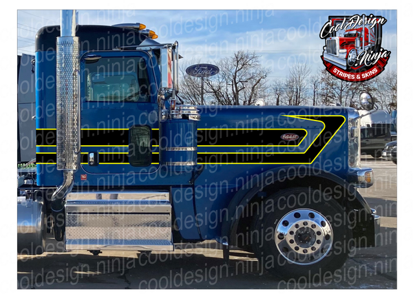 Flying Elbow Daycab 379/389 Peterbilt Stripe Kit