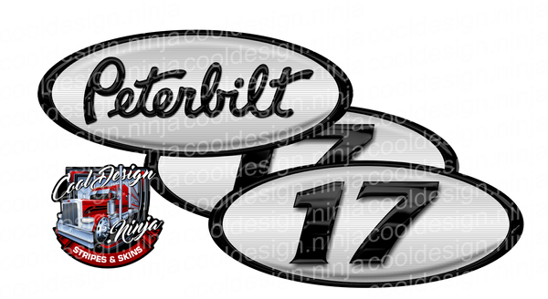 Unit 17 Black and White Peterbilt Emblem Skins