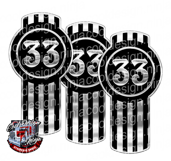 Unit 33 Black and Chrome Kenworth Emblem Skins