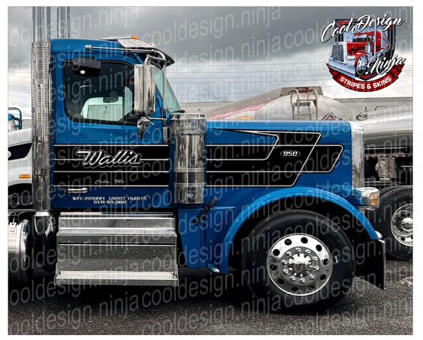 Wallis Chicago Turnpike Daycab 379 389 589 Peterbilt Stripe Kit