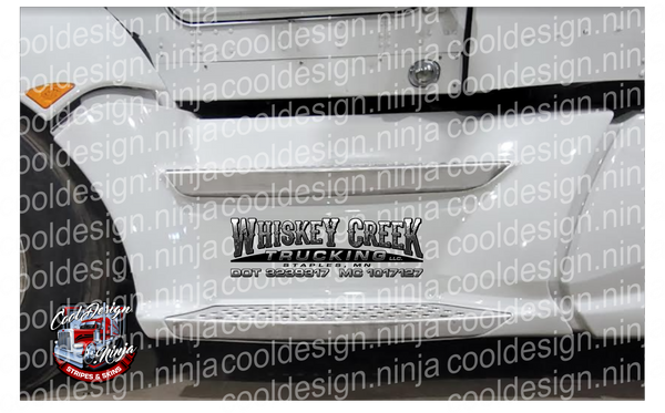 24in x 7.5in Custom Whiskey Creek Truck Logos