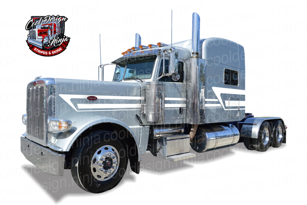 379/389 Gloss White Overhook Peterbilt Stripe Kit