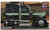 Silver and Apple Green Woods Overhook Kenworth W9 Stripe Kit