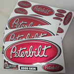 In-Stock Special - Metallic Red/Chrome Effect Peterbilt Hood/Interior Emblem Skins