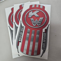 In-Stock Special - Red/Silver Metallic Kenworth 3-Pack Hood Emblem Skin Kit