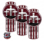 Three Cross Burgundy Peterbilt Emblem Skins