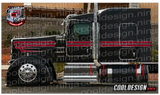 Engine Turned Burgundy and Grey Kenworth Double Cees Stripe Kit