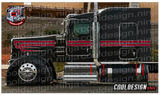 Engine Turned Burgundy and Grey Kenworth Double Cees Stripe Kit