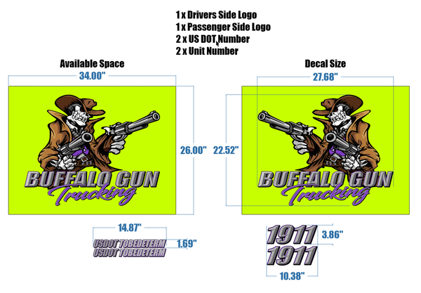 Buffalo Gun Peterbilt Lettering Kit