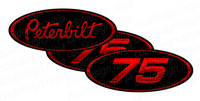 Unit Number 75 Matte Finish Peterbilt Emblem Skins