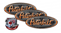 Black and Orange Bat Peterbilt Emblem Skins