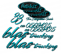 Turquoise blas Peterbilt Lettering Kit