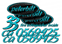 Turquoise blas Peterbilt Lettering Kit