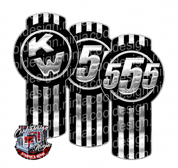 Unit 555 Black Kenworth Emblem Skin Kit