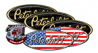 Black and Gold US Flag Peterbilt Emblem Skin 5-Pack