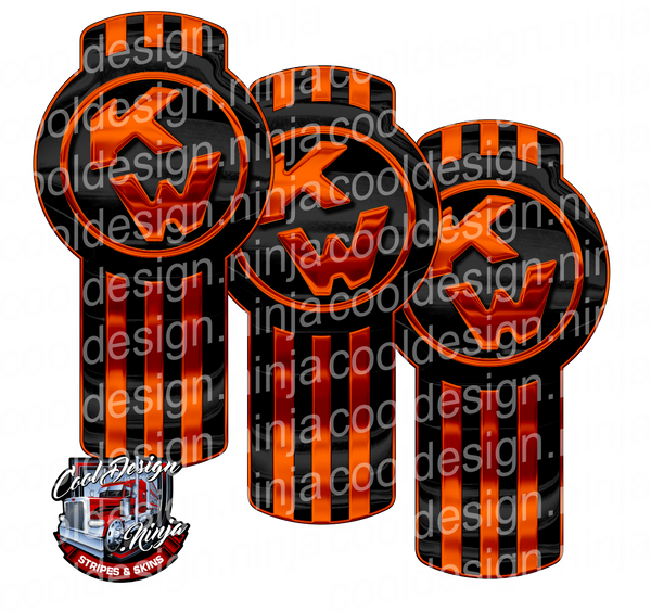 Orange and Black Kenworth Emblem Skin Kit