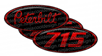 Black and Red Unit 715 Peterbilt Emblem Skins