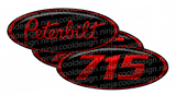 Black and Red Unit 715 Peterbilt Emblem Skins