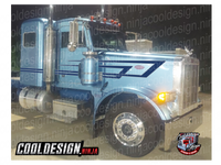 Blue Silver Under Wedge Short hood 36in Peterbilt Stripe Kit