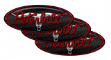 Red/Black Bull Skull Peterbilt Emblem Skins