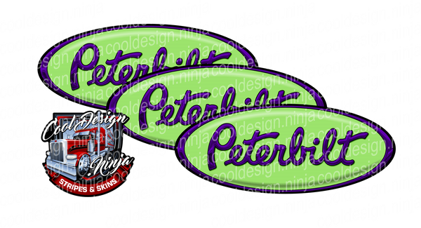 CAR Green and Purple Peterbilt Emblem Skins