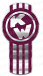 Chrome/Royal Purple Kenworth Emblem Skins x 3