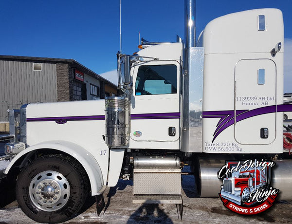 Short hood Peterbilt 389 "Flying Z" Stripe Kit