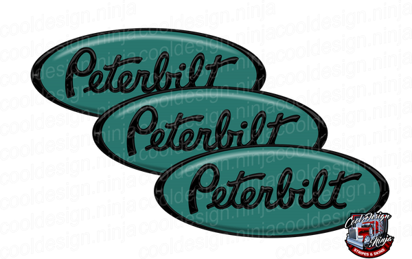 CC Green and Black Peterbilt Emblem Skins