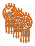 3-Pack of Chrome and Orange Kenworth Emblem Skins