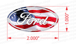 2" x 1" American Flag Ford Emblem Skins - Sheet of 10
