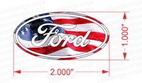 2" x 1" American Flag Ford Emblem Skins - Sheet of 10